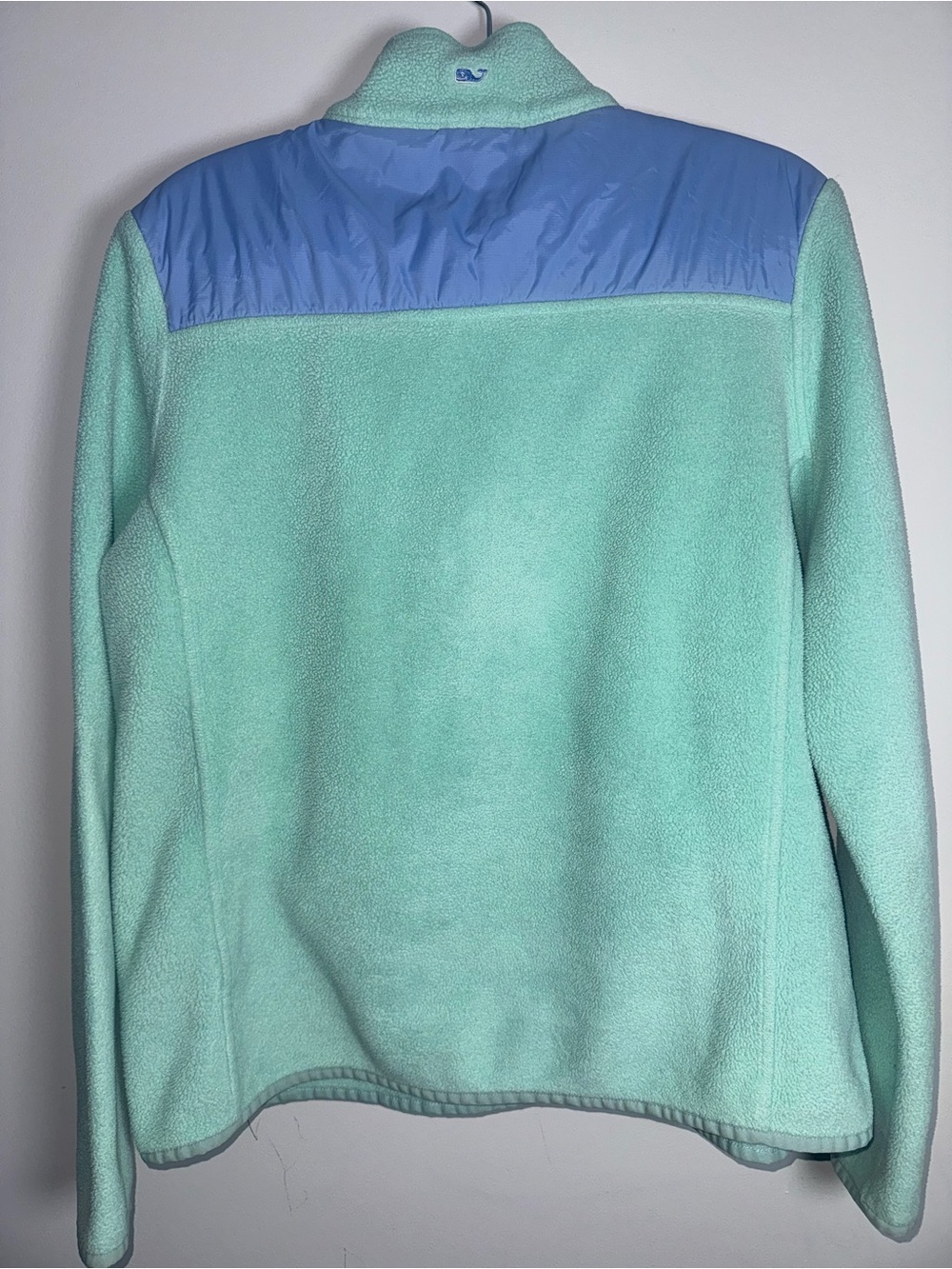 Vineyard Vines Mint Green & Periwinkle Blue Sherpa Fleece 1/4 Zip Pullover XL - Picture 6 of 6